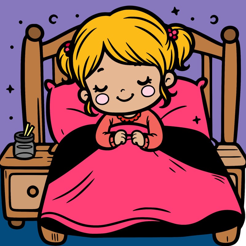 a little girl going to bed