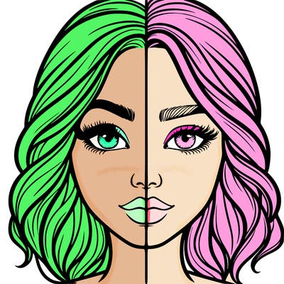 realistic girl split half