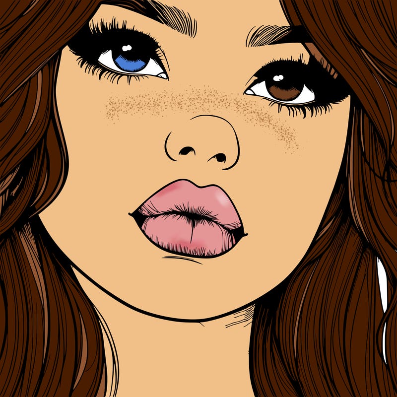 really realistic girl with lips