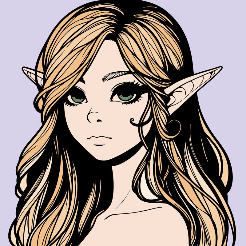 elf girl realistic dark fantasy