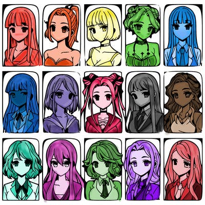 girls that look diffrent anime