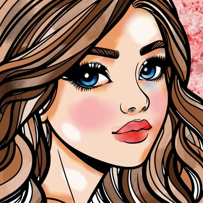 realistic pretty girl's face