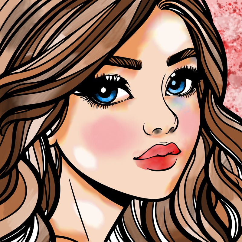 realistic pretty girl's face