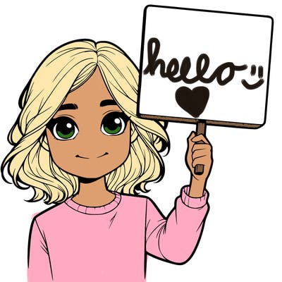 realistic girl holding up a sign