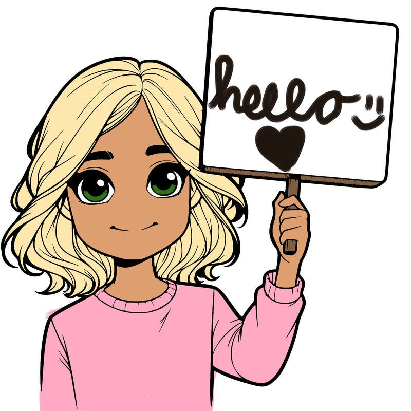 realistic girl holding up a sign