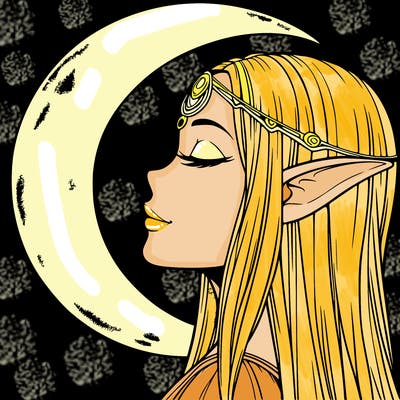 a realistic moon elf