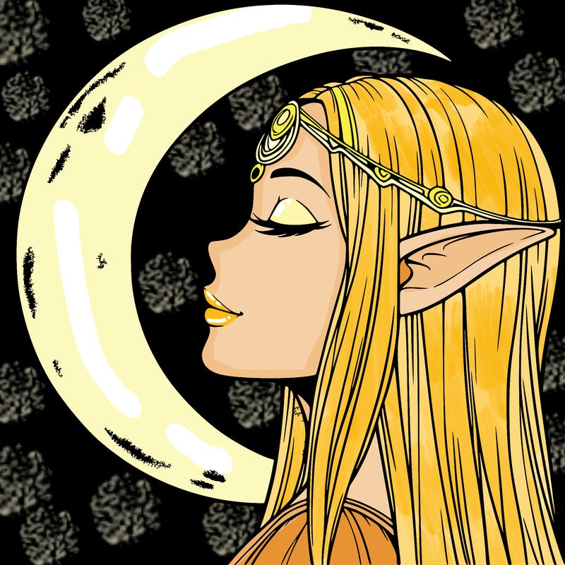 a realistic moon elf
