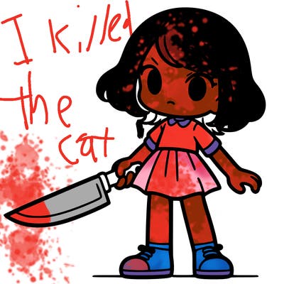 a girl with a knife