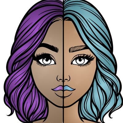 realistic girl split half