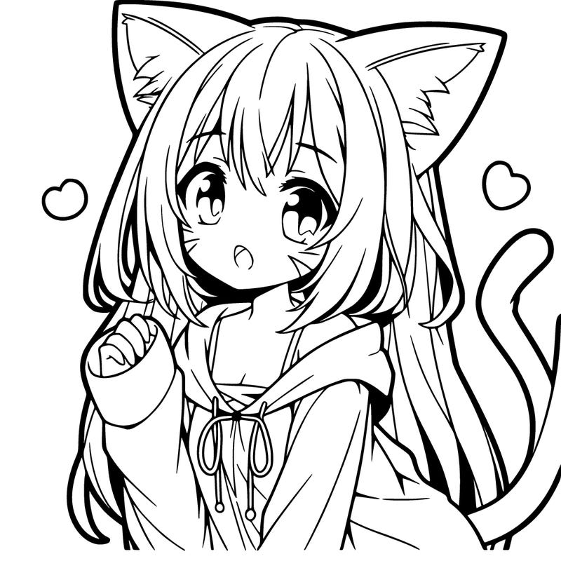 anime girl cat