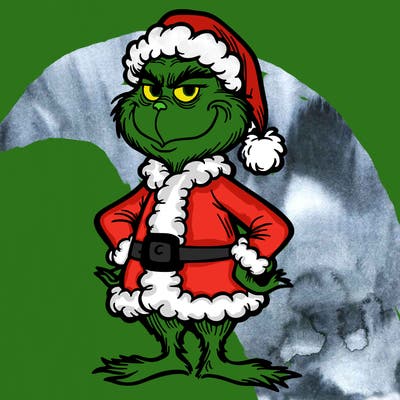 the grinch dressed as santa