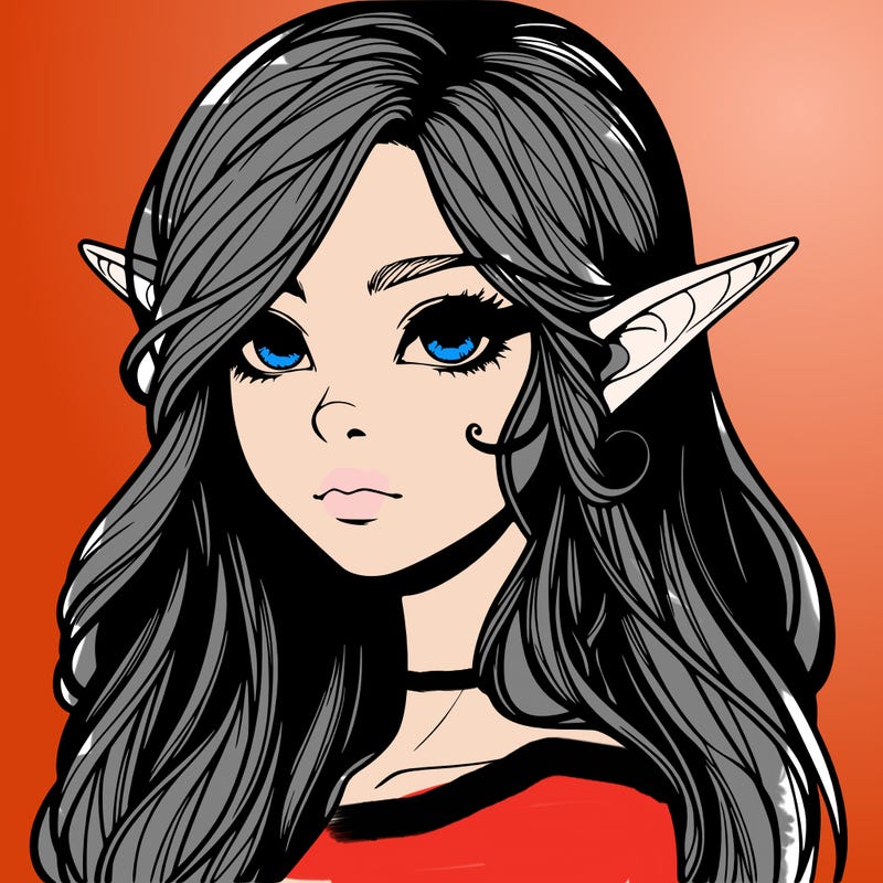 elf girl realistic dark fantasy