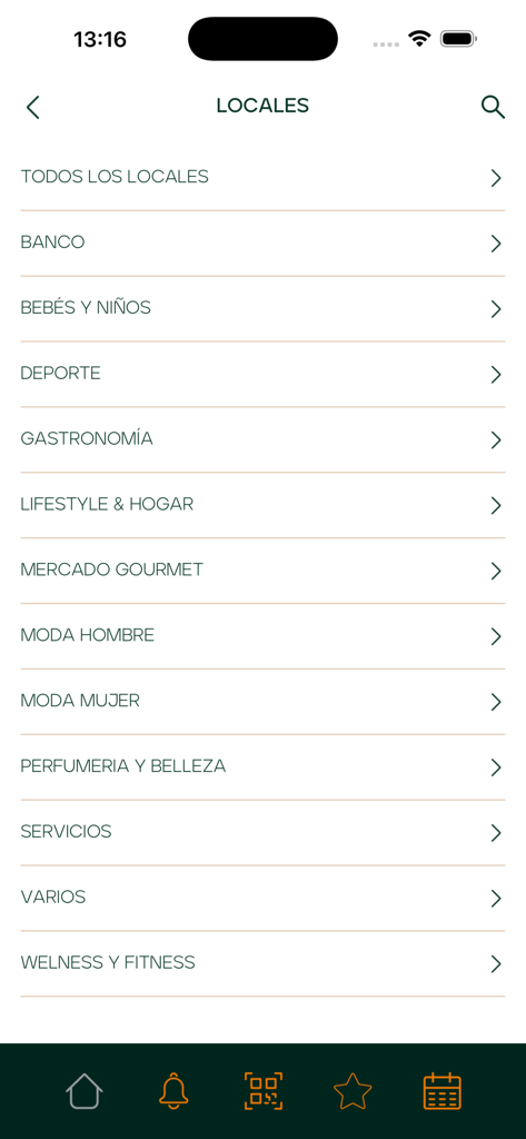 Distrito Perseverancia - ディストリト・ペルセベランシアアプリのマーチャントカテゴリーリスト。ファッション、スポーツ、ガストロノミーなどが含まれます。
