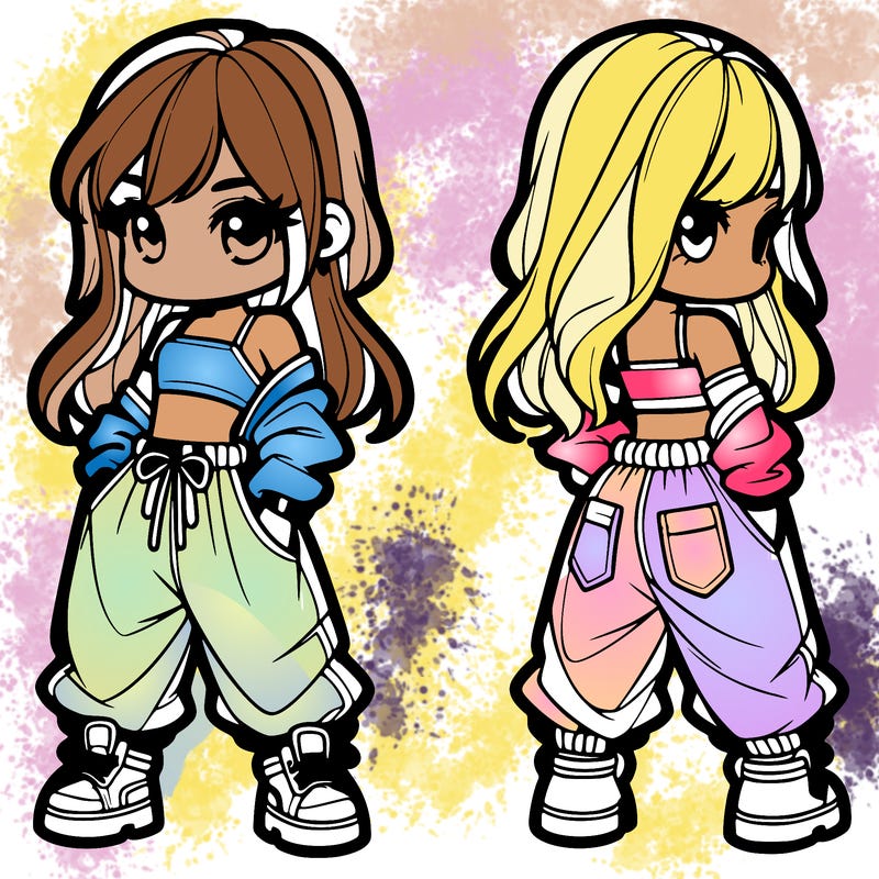 girl in crop top and baggy pants