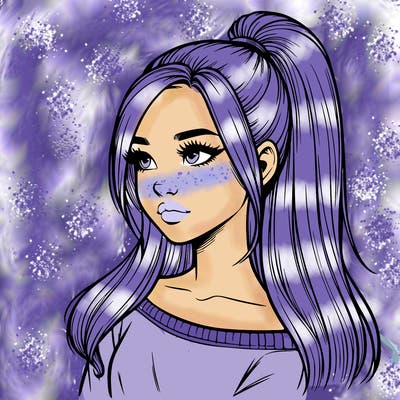 realistic girl with a high ponytail