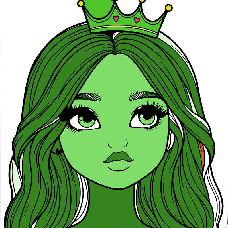 a realistic girl with a crown on