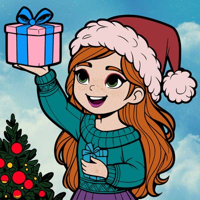 christmas girl realistic