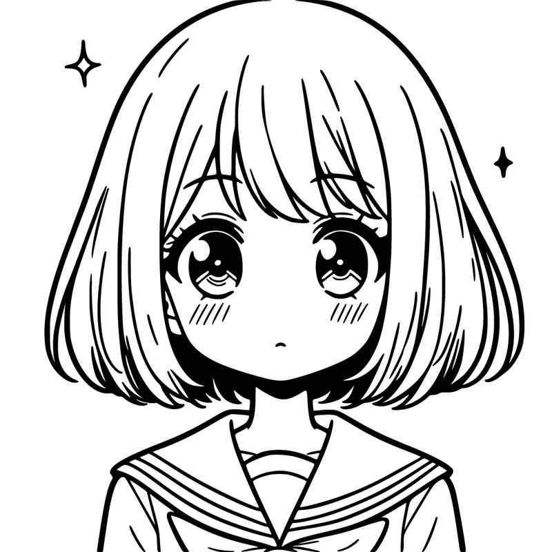 short-haired anime girl in school uniform