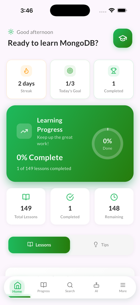Learn MongoDB Database Offline - Education App | MWM