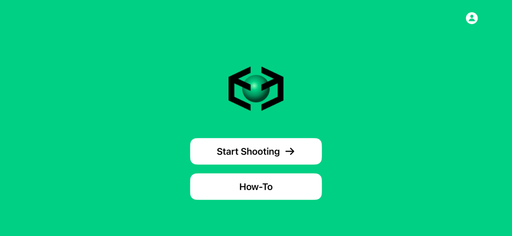 Beeble Camera - The home screen of the Beeble Camera app featuring a Start Shooting button and the app logo on a green background.