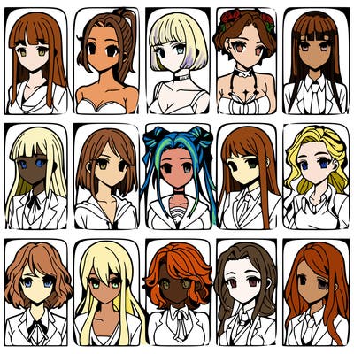 girls that look diffrent anime