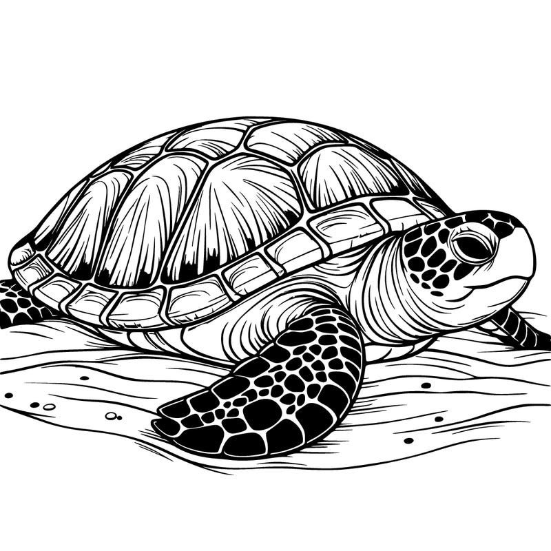 realistic sea turtle on the sand