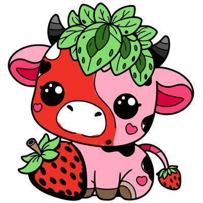 cute strawberry cow