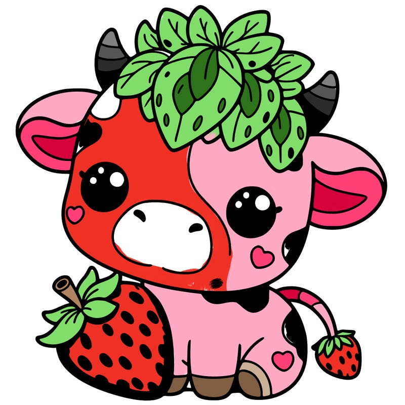 cute strawberry cow