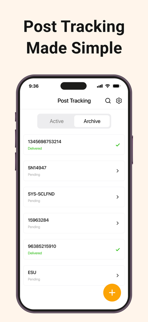Package Tracker Parcel Tracker - Package Tracker app dashboard showing a list of active and pending delivery shipments on an iPhone.