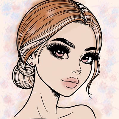 realistic girl with lashes