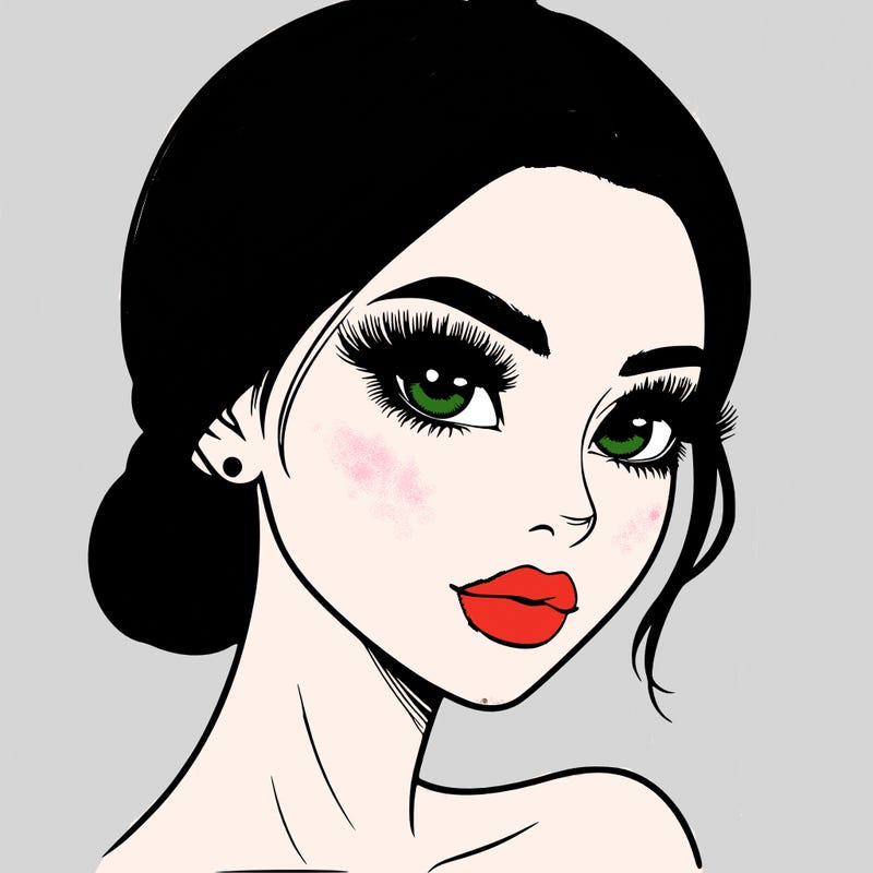 realistic girl with lashes