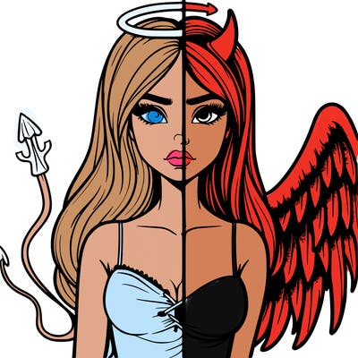devil vs angel realistic girl