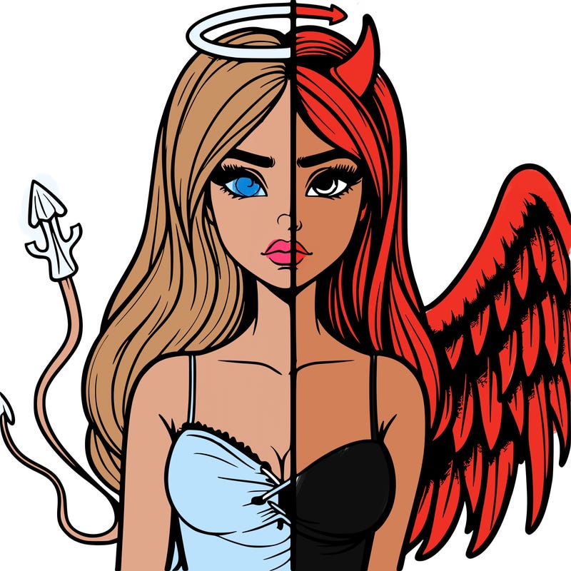 devil vs angel realistic girl