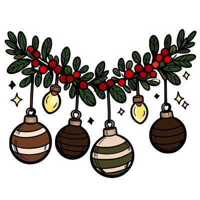 christmas garland with big bulbs