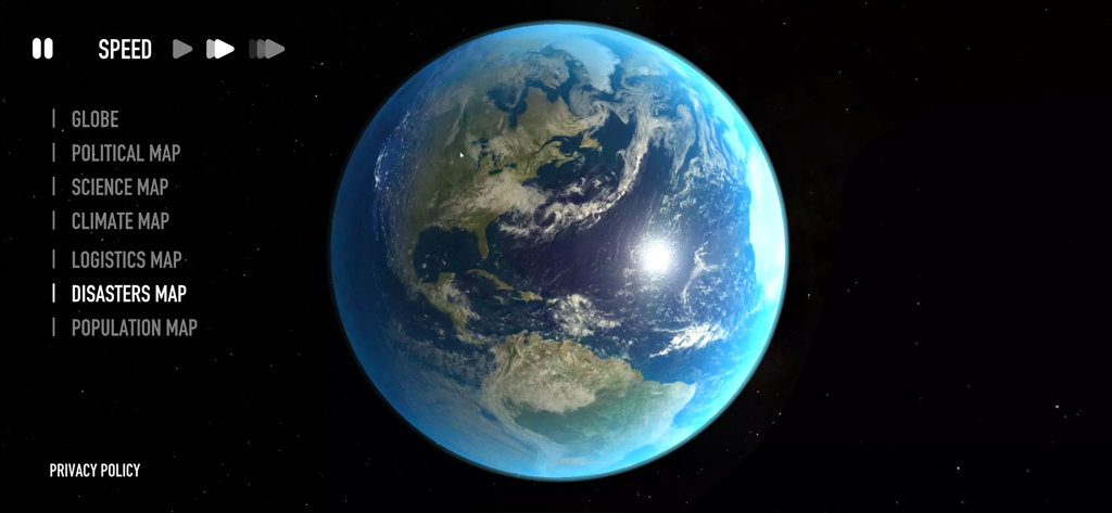 interactive 3d earth globe with geography map layers