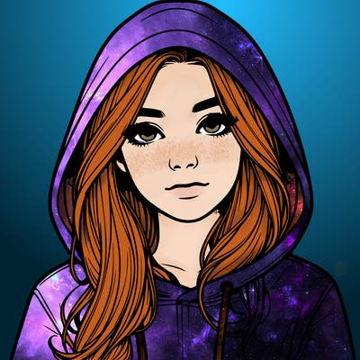 realistic girl with a hoodie