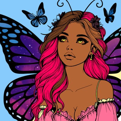 butterfly fairy realistic girl