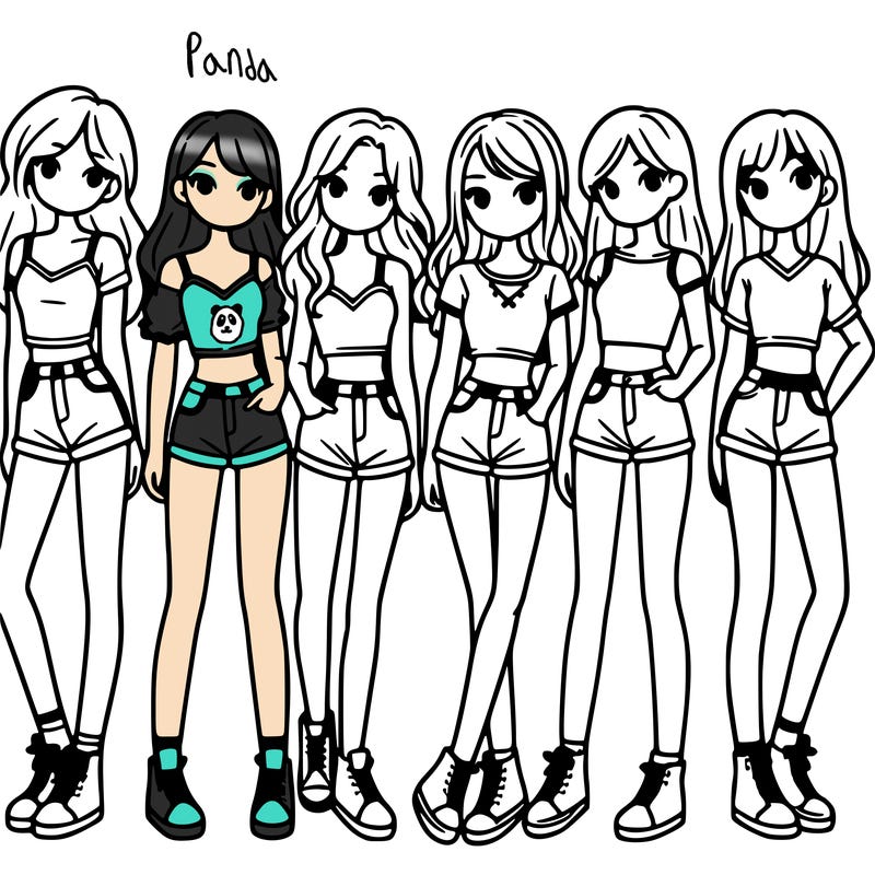 a group of girls wearing crop tops and shorts