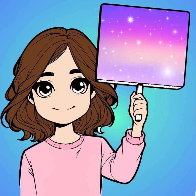 realistic girl holding up a sign