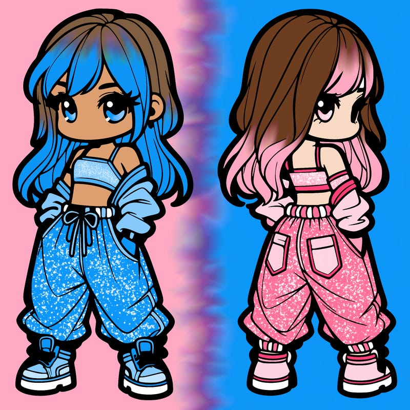 girl in crop top and baggy pants