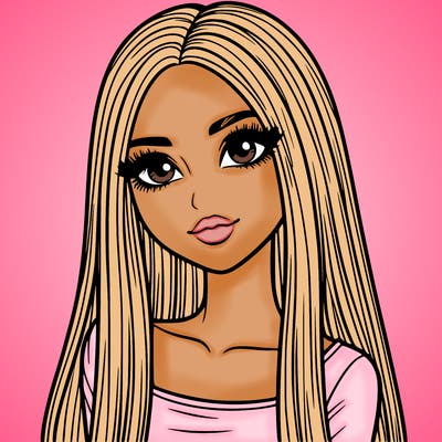 realistic girl with straight and long hair