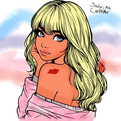 realistic girl with bangs looking over her shoulder