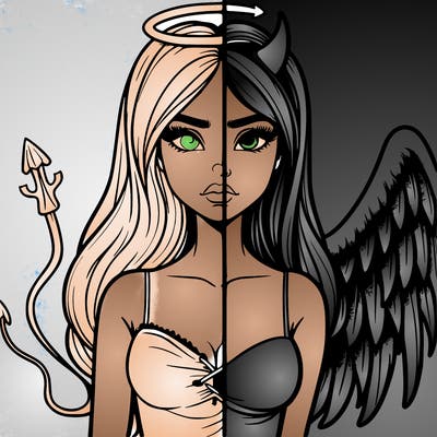 devil vs angel realistic girl