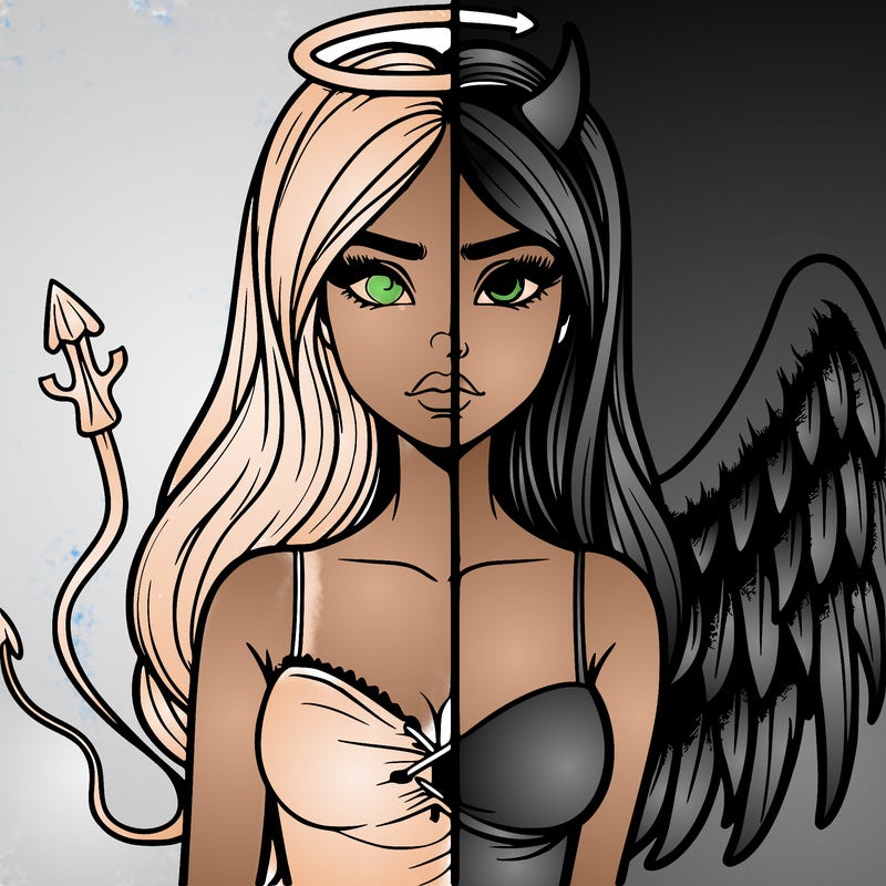 devil vs angel realistic girl