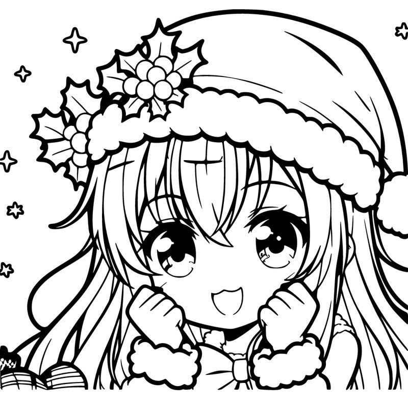 anime girl christmas