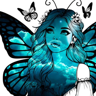butterfly fairy realistic girl