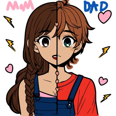 realistic girl boy split