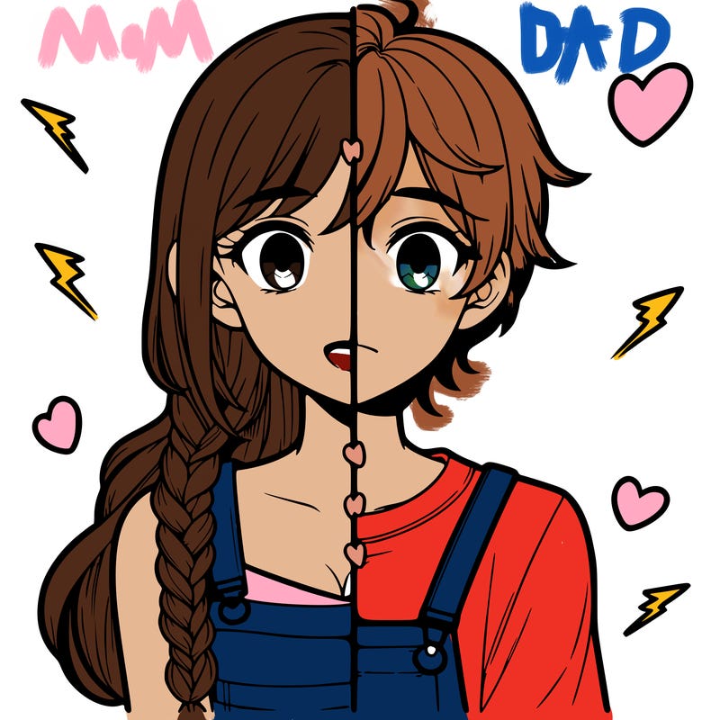 realistic girl boy split