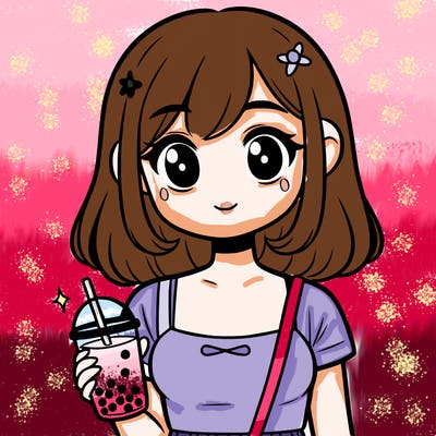 girl holding boba