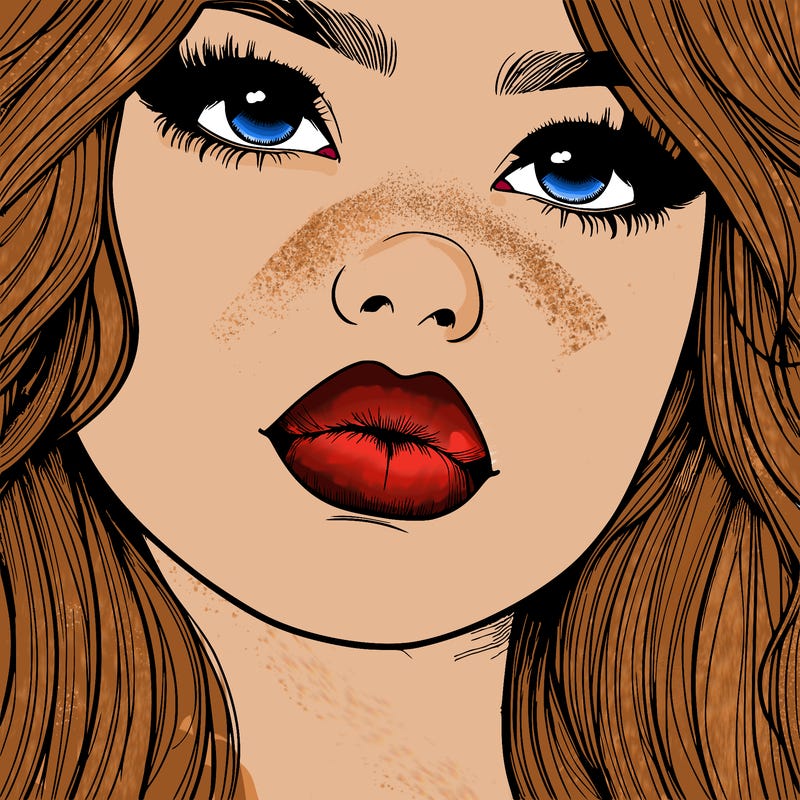 really realistic girl with lips